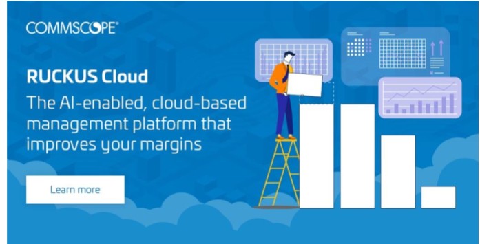 Prospecting, retargeting and nurturing ad creative for the CommScope RUCKUS Cloud campaign