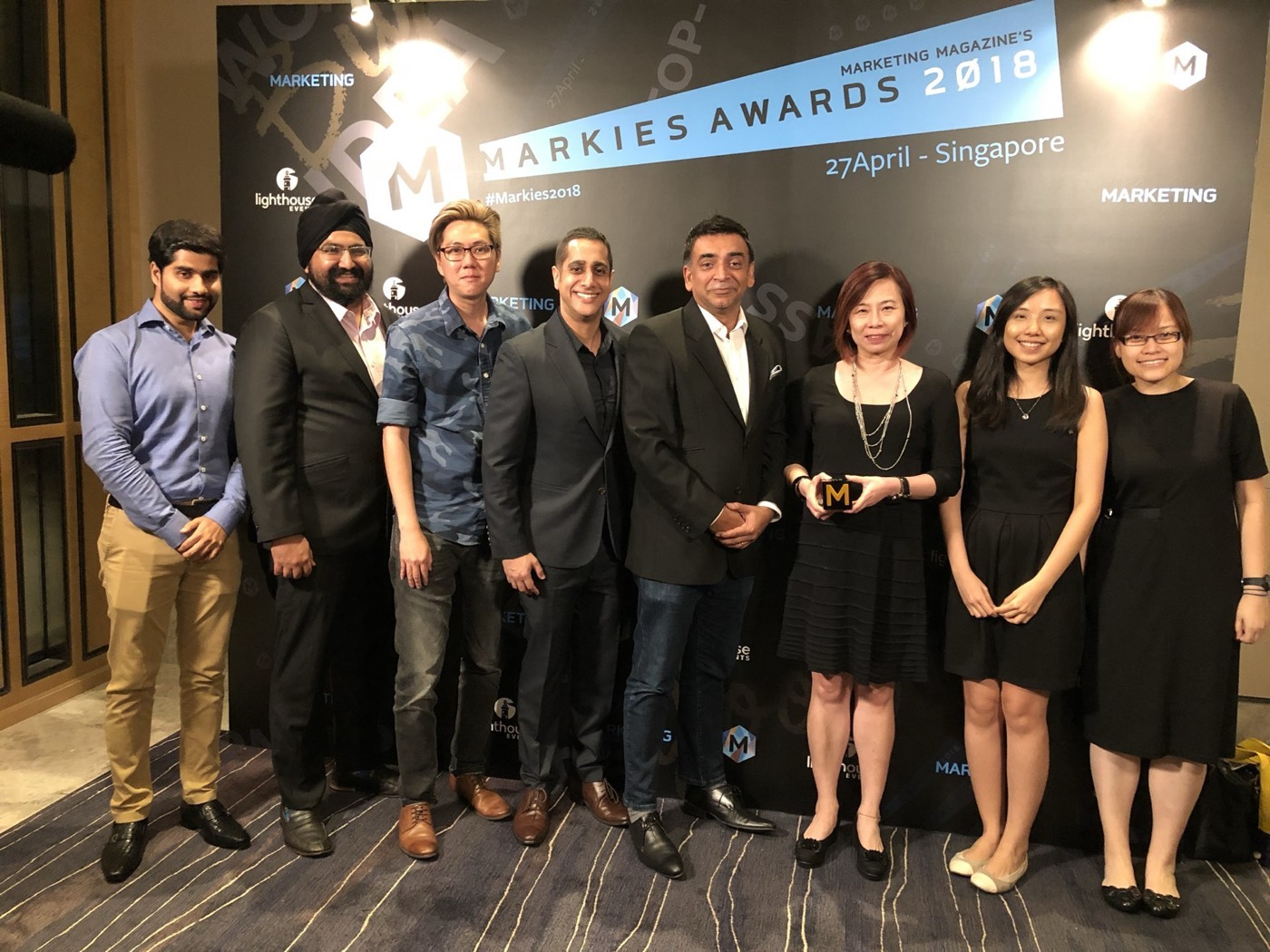 The Construct Digital team collecting the campaign's win at the MARKies Awards 2018