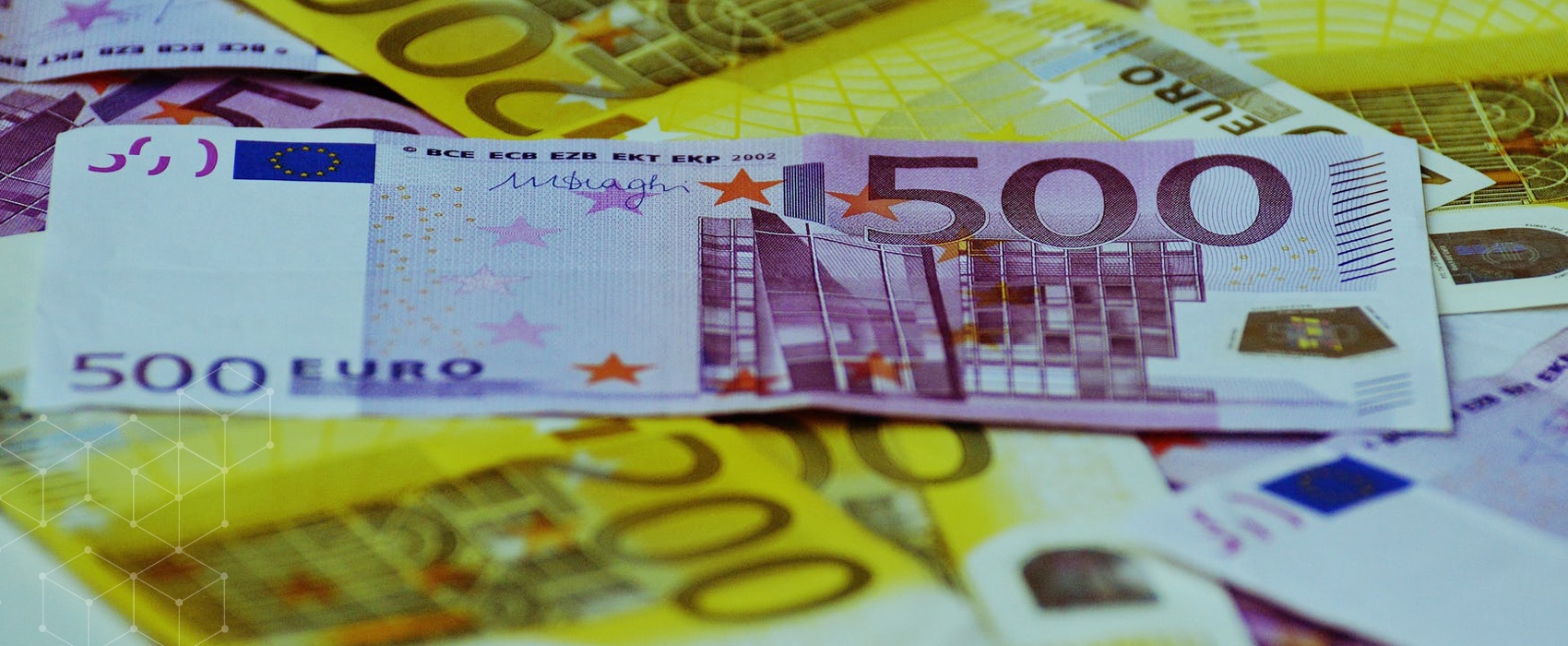 Pile of Euro bills