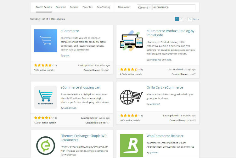 WordPress eCommerce plugins