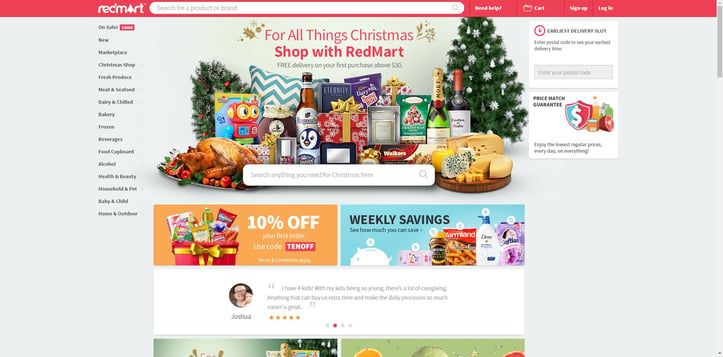 Redmart homepage