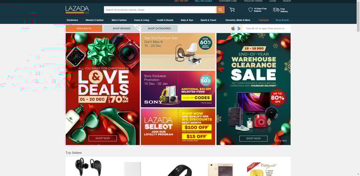 Lazada homepage