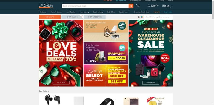 Lazada homepage