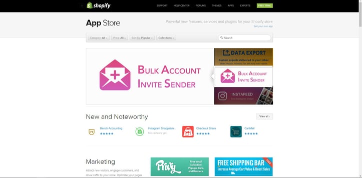 Shopify app store