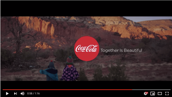 Screenshot taken from Coca Cola Youtube channel