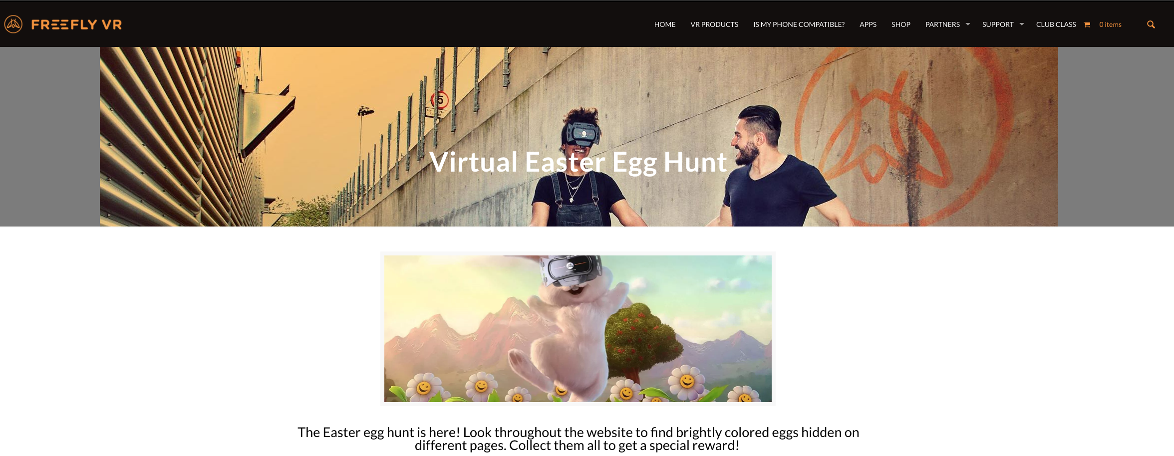 FreeflyVR Easter egg hunt on website